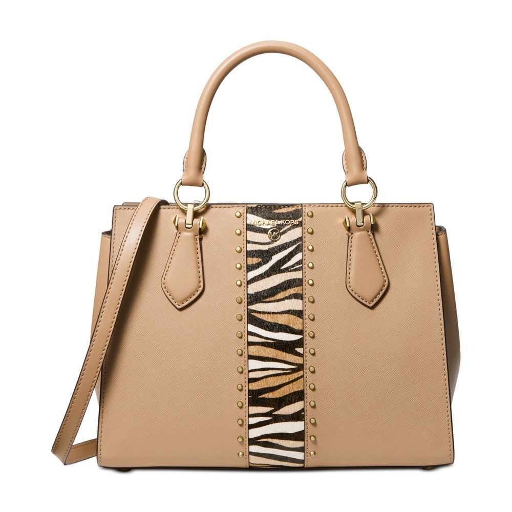 Michael Kors Marilyn Leather Camel and Zebra Print‎ Purse